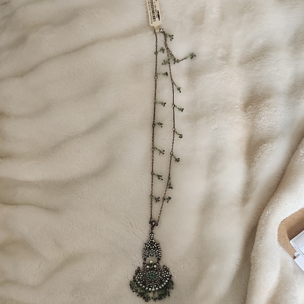Banana Republic Green Beaded Necklace